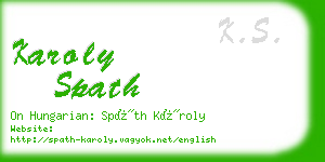 karoly spath business card